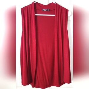 ExChic Burgundy Sleeveless Lightweight Cardigan